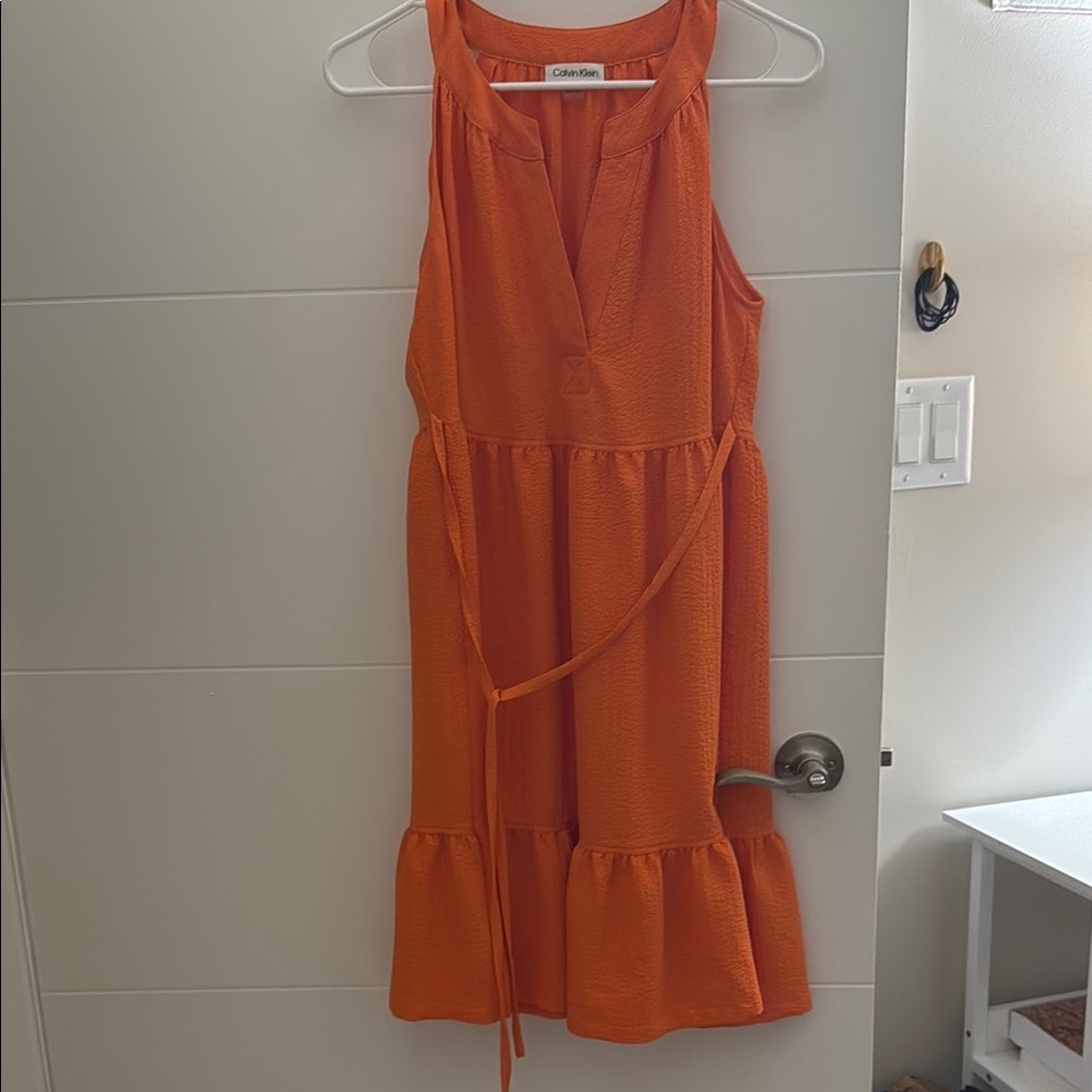 Calvin Klein Orange Sleeveless Dress